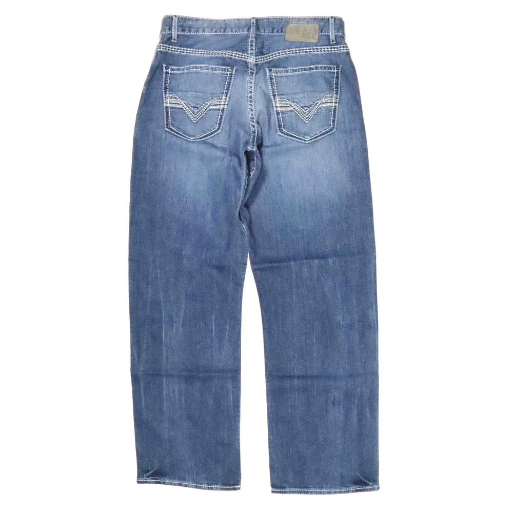 BKE Seth Blue Straight Leg Denim Wiskered Classic Jeans‎ Mens Size 33x31